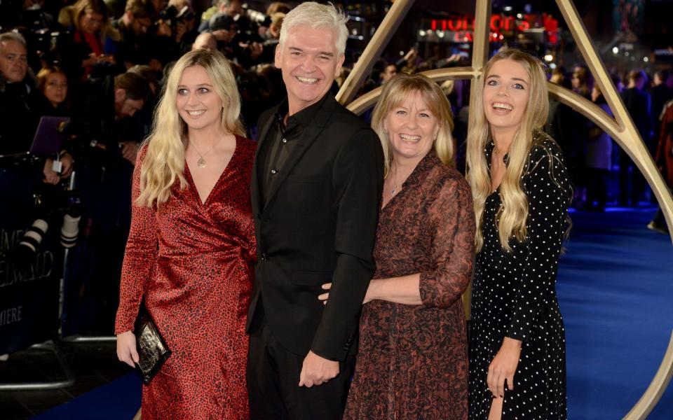 Phillip Schofield with his wife Stephanie Lowe and daughters Molly and Ruby in 2018