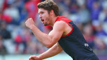 Melbourne forward Jesse Hogan announced himself to the AFL world with a stellar debut season scoring 44 goals.