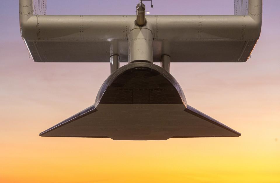 A head-on view of the Talon-A hypersonic vehicle. <em>Stratolaunch</em>