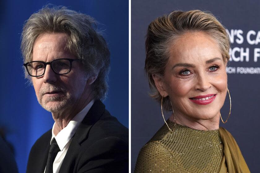 Left, Dana Carvey. Right, Sharon Stone.