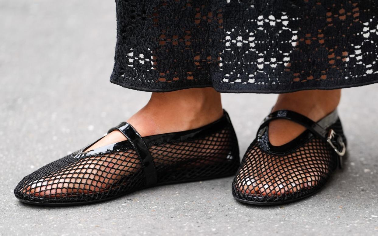 Woman wearing Alaïa ballet mesh