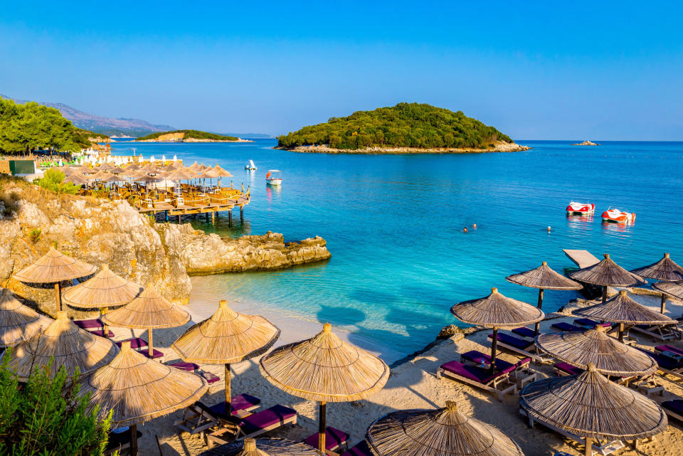 A beach landscape in southern Albania.