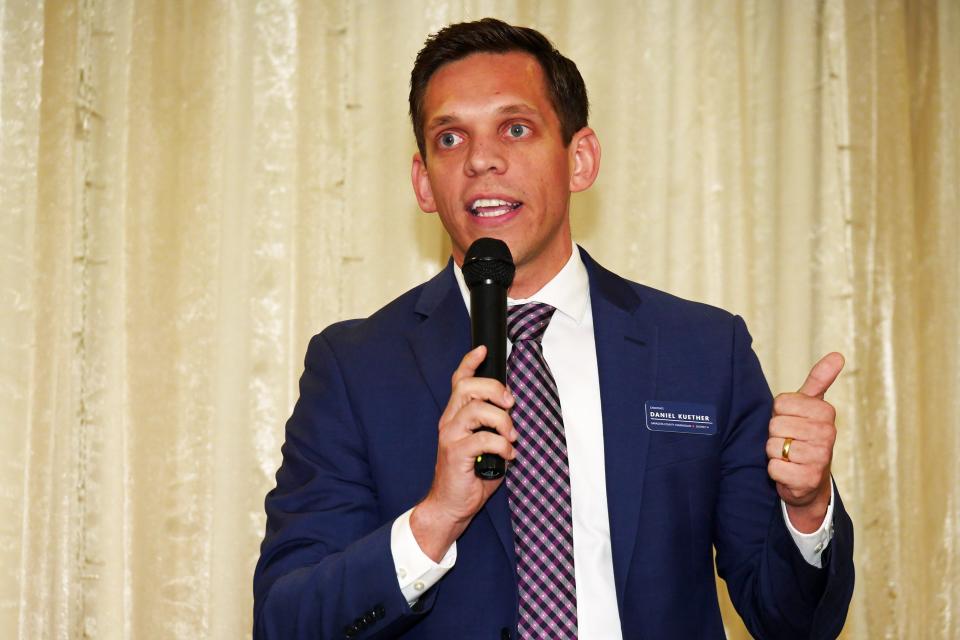 Daniel Kuether, the Democratic candidate in the Sarasota County Commission District 4 race, spoke at the July 27 Hob Nob in Venice.