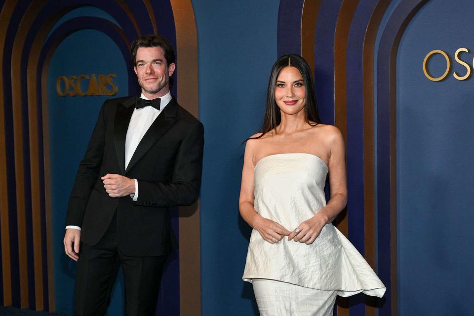 <p>Michael Buckner/getty</p> John Mulaney and Olivia Munn at the 14th Governors Awards held at The Ray Dolby Ballroom at Ovation Hollywood on January 9, 2024