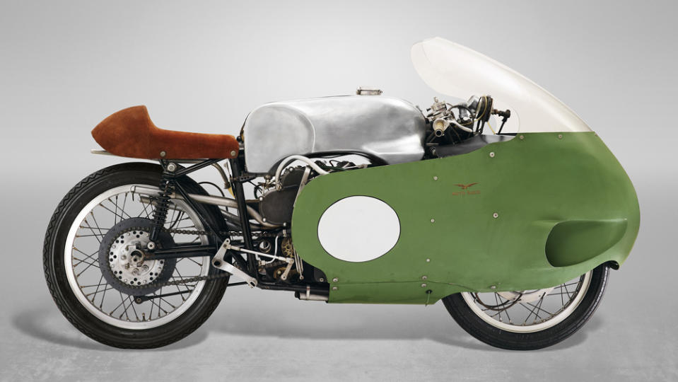 A 1957 Moto Guzzi 500 cc V8 works Grand Prix racer.