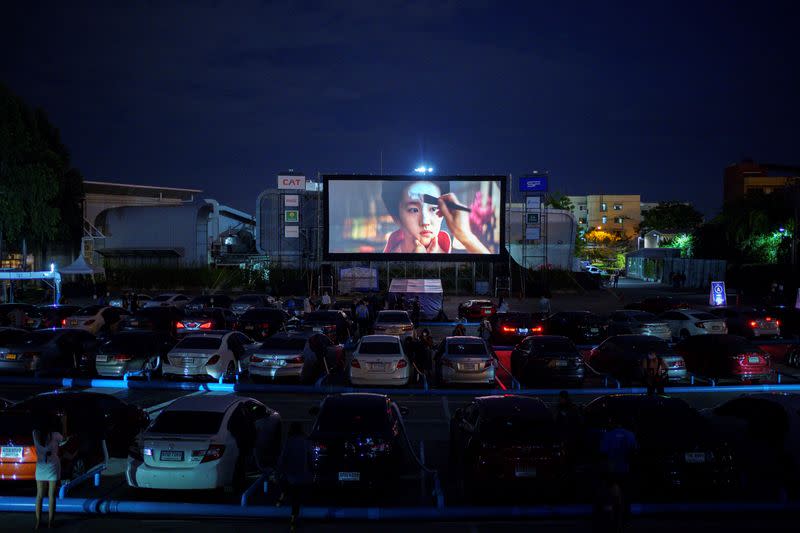 The first drive-in movie theatre amid the spread of the coronavirus (COVID-19) in Bangkok