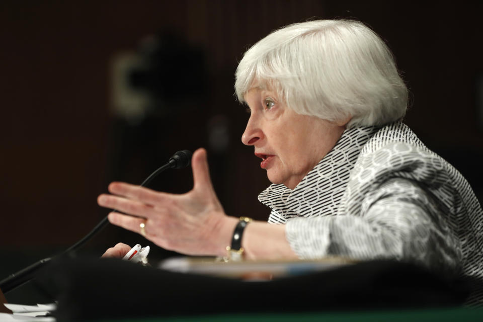 Was macht der Dollar? Der Markt blickt gespannt auf Fed-Chefin Janet Yellen (Foto: AP Photo/Pablo Martinez Monsivais)