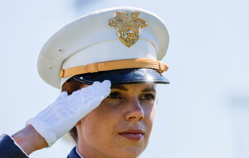 U.S. President Donald Trump delivers commencement address at the 2020 United States Military Academy Graduation Ceremony at West Point, New York