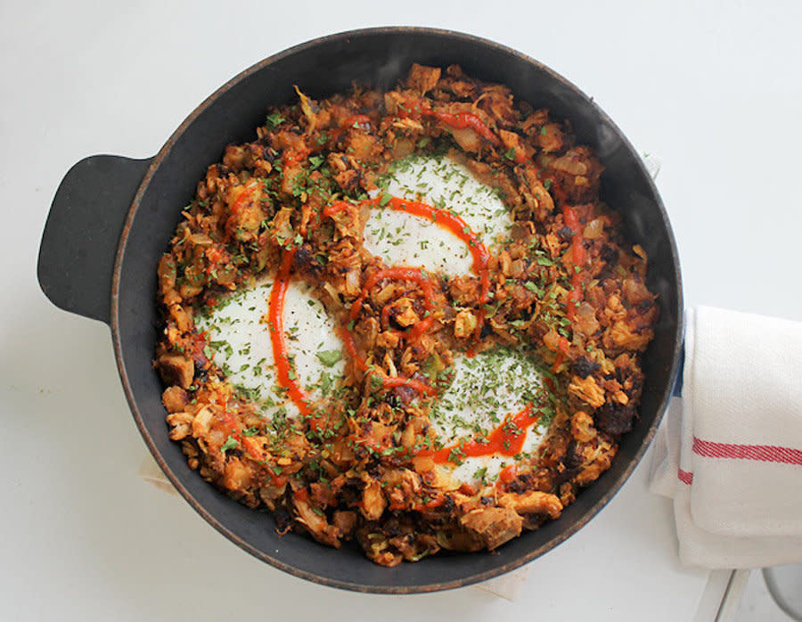 <strong>Get the <a href="http://fromaway.com/cooking/leftover-thanksgiving-turkey-chorizo-breakfast-hash" target="_blank">Thanksgiving Turkey & Chorizo Breakfast Hash recipe</a> from From Away</strong>