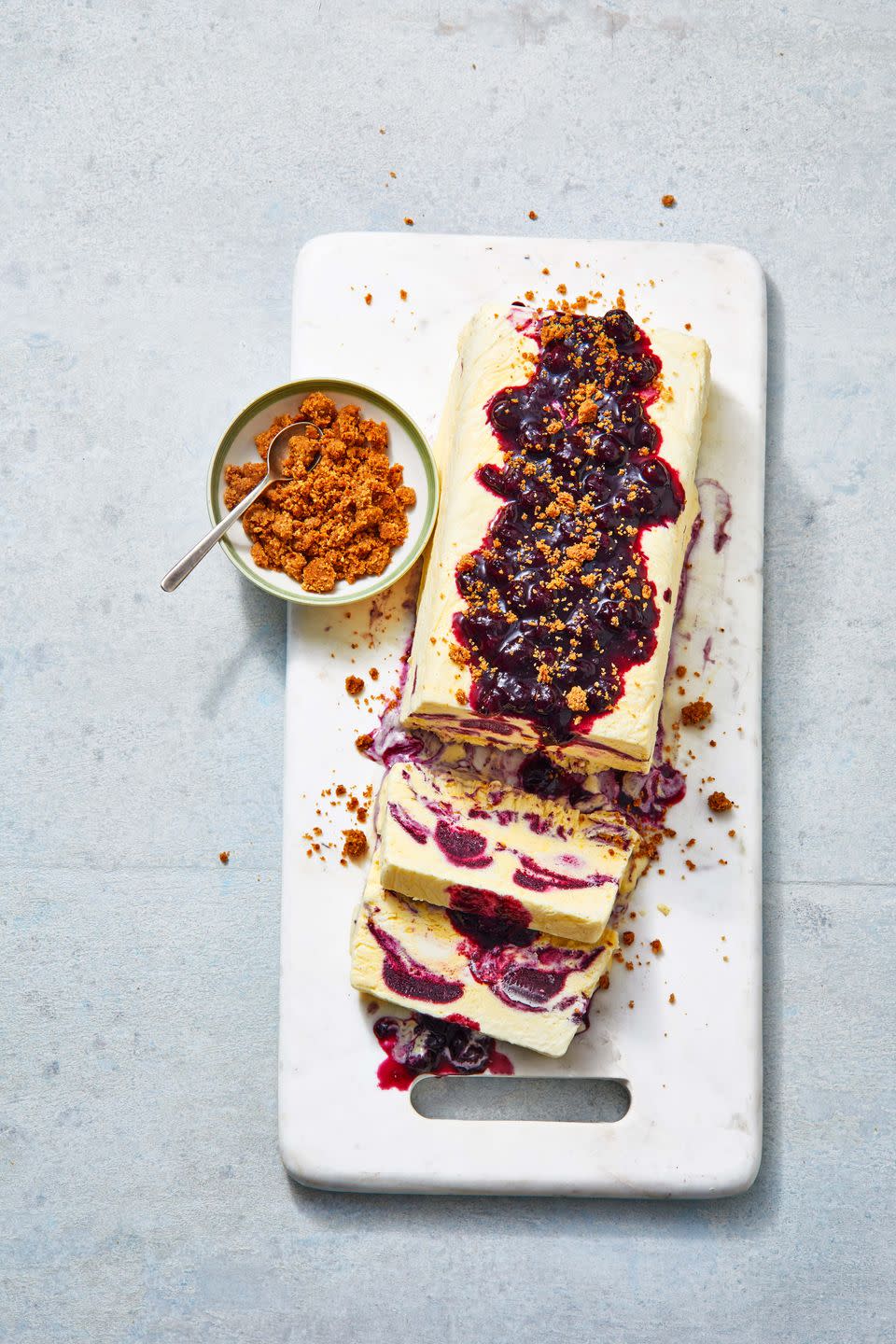 5) Blueberry Crème Fraîche Semifreddo With Pecan Crumble