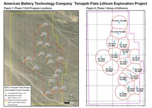 Figure 1: Phase 1 Drill Program Locations and Figure 2: Phase 1 Ares of Influence