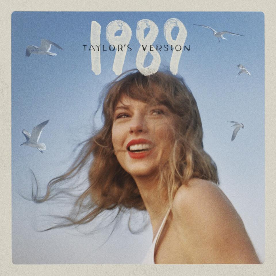 The album cover for 1989 (Taylor's Version) showing Taylor smiling