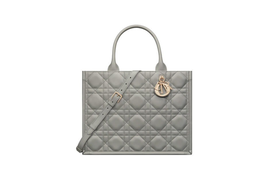 MEDIUM DIOR BOOK TOTE IN STONE GRAY 