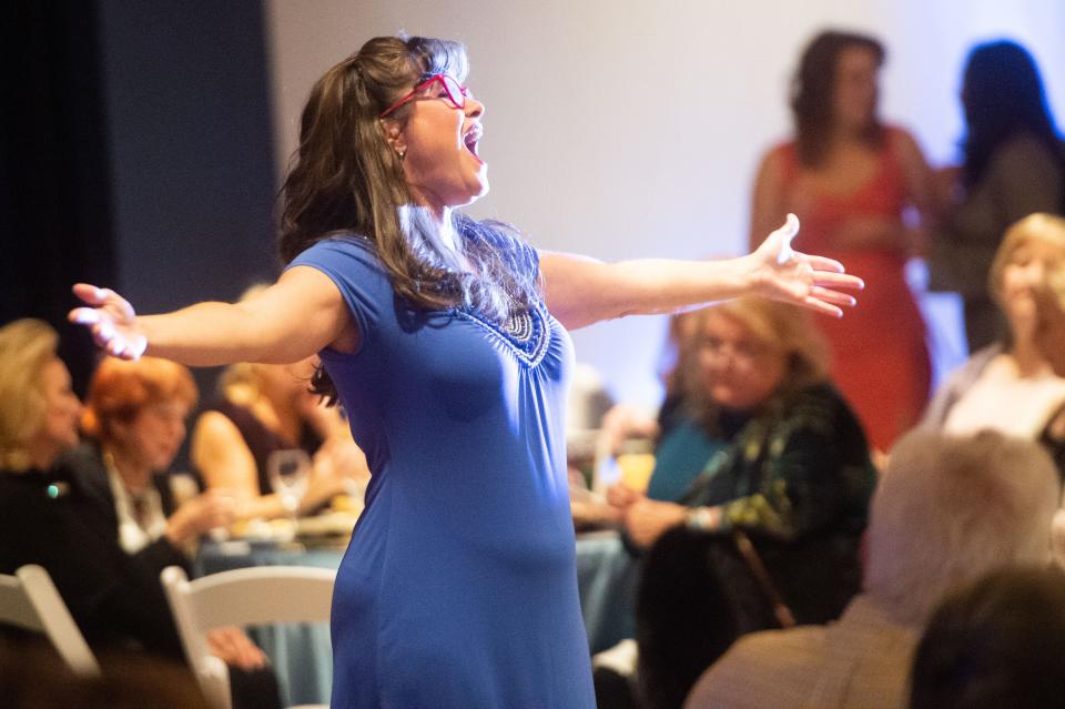 Jacquie Brecheen sings at the opera benefit.