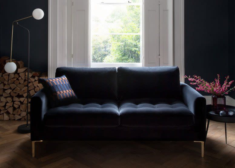 <p>Somewhat surprisingly, black sofas were more sought-after than classic beige or cream. Bold and moody in expression, if a little tricky to pull off, black sofas work best when you fully embrace the theme – paired with dark wood floors, antiqued brass, and soft furnishings in romantic shades of grape or burgundy. </p><p>Pictured: <a href="https://www.heals.com/eton-2-seater-sofa.html?colour=black" rel="nofollow noopener" target="_blank" data-ylk="slk:Eton Sofa at Heal's;elm:context_link;itc:0;sec:content-canvas" class="link ">Eton Sofa at Heal's</a></p>