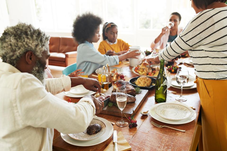 family eating dinner