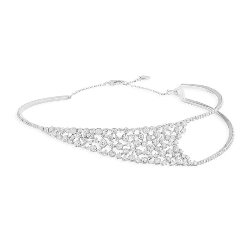 <a rel="nofollow noopener" href="http://marlinyc.com/Marli/product/ipsilo-white-gold-and-diamond-slip-on-collar/" target="_blank" data-ylk="slk:Ipsilo White Gold And Diamond Slip-On Collar, Marli, $27750;elm:context_link;itc:0;sec:content-canvas" class="link ">Ipsilo White Gold And Diamond Slip-On Collar, Marli, $27750</a>