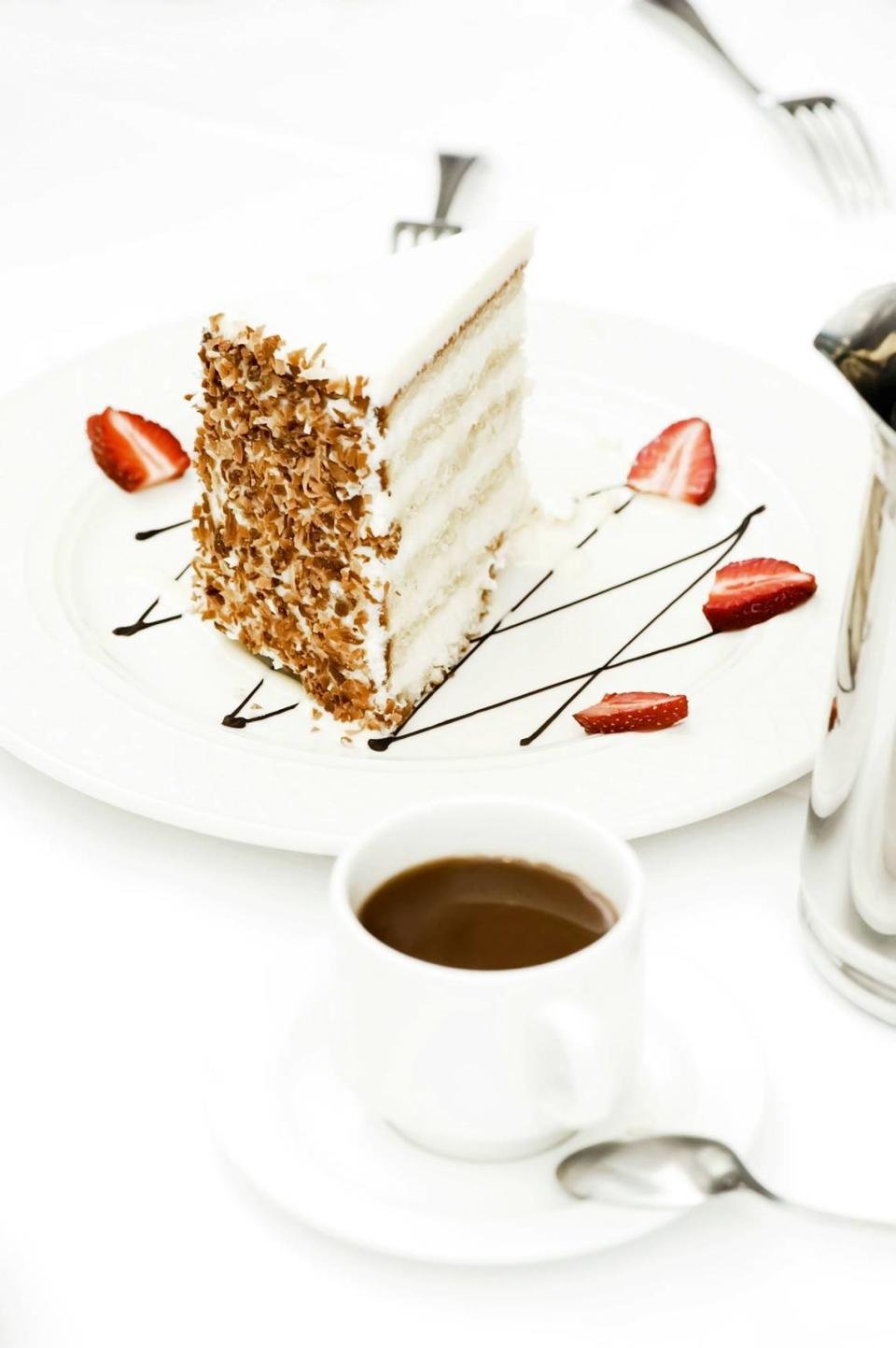 The Peninsula Grill at Charleston’s Planters Inn is famous for its cake. Photograph by Planters Inn.