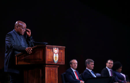 South Africa's President Jacob Zuma makes opening remarks during the official opening of the U.N.'s Convention on International Trade in Endangered Species (CITES) in Sandton in Johannesburg, South Africa, September 24, 2016. REUTERS/Siphiwe Sibeko