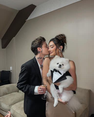 <p>Francesca Farago Instagram</p> Jesse Sullivan and Francesca Farago on the night of their engagement in April 2023