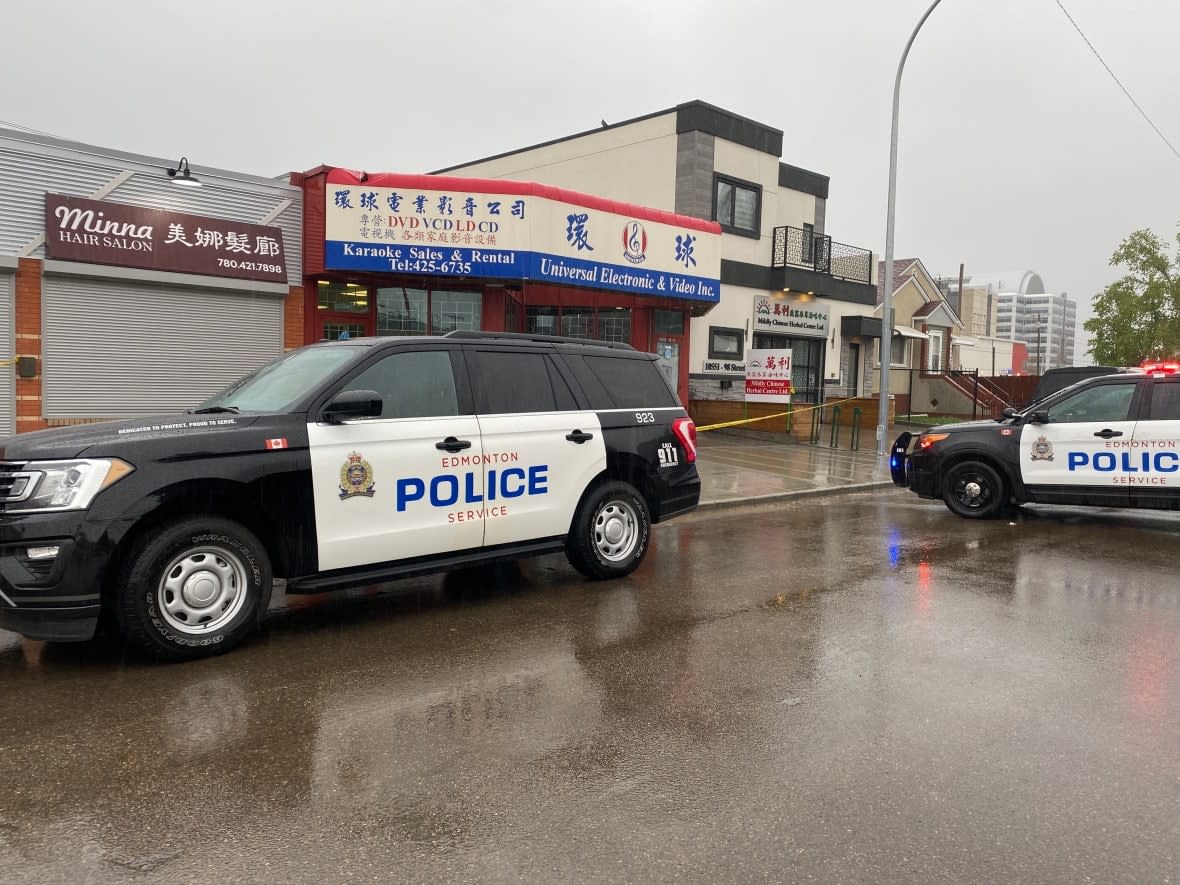 Edmonton police said Thursday a 36-year-old man is being held in relation to two suspicious deaths in the Chinatown area near downtown. The victims were men ages 64 and 61. (Gabriela Panza-Beltrandi - image credit)