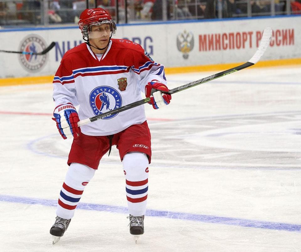 Putin playing hockey