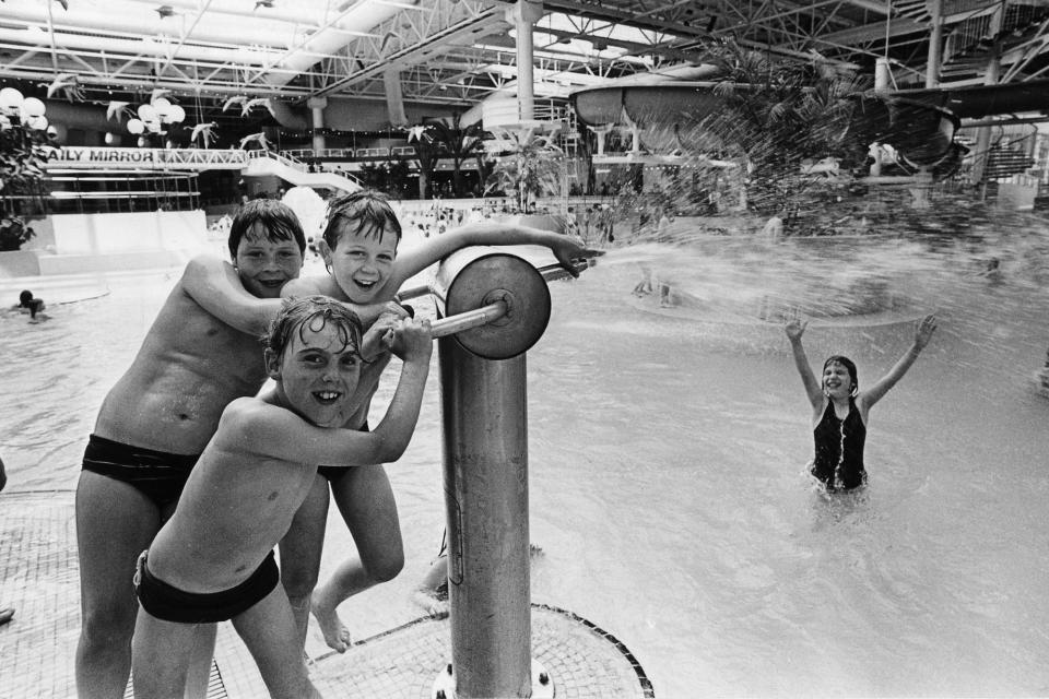 The Sandcastle opened in June 1986. The photo shows children from Blackpool schools turn one of the poolside water cannons (Photo: staff)