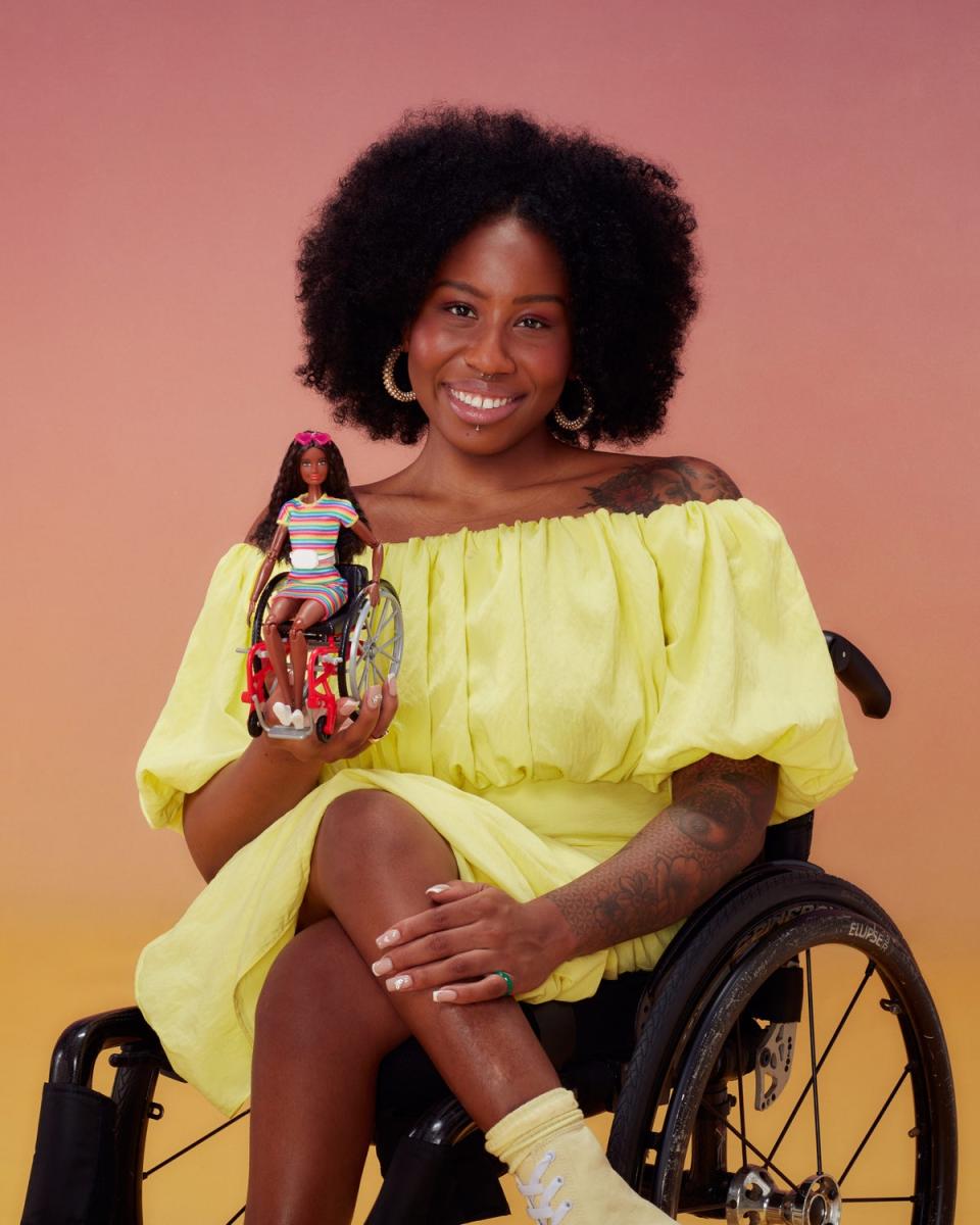 Paraplegic wheelchair user Renee modelled with Ayling-Ellis for the campaign (Mattel)