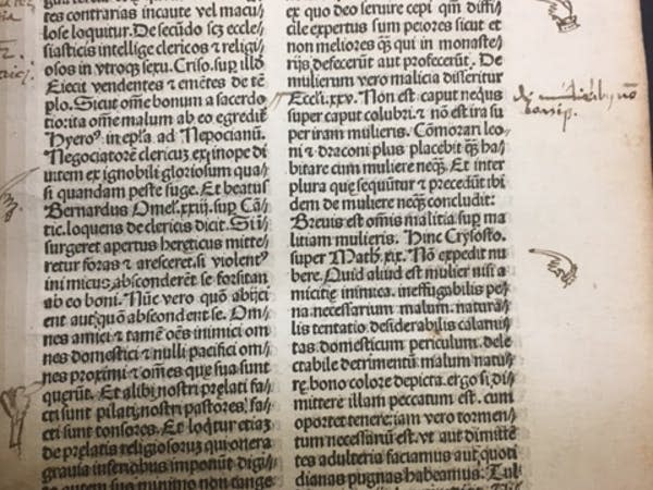 <div class="inline-image__title">Hand-drawn notes and images dot a page from the ‘Malleus Maleficarum,’ a medieval book about witches.</div> <div class="inline-image__credit">Christoph Keller, Jr. Library at the General Theological Seminary in New York, Author provided (no reuse)</div>