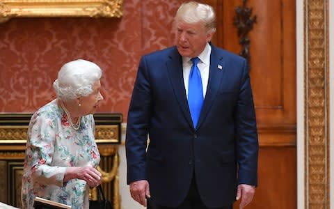 The Queen shows Donald Trump around the Royal Collection - Credit: Mandel Ngan/AFP
