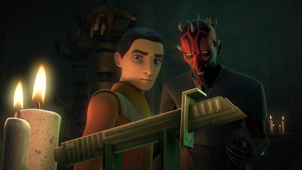 Ezra Bridger and Darth Maul in Star Wars Rebels