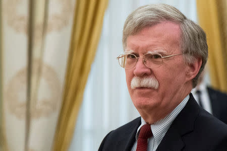 FILE PHOTO: U.S. National Security Adviser John Bolton waits before a meeting with Russia's President Vladimir Putin at the Kremlin in Moscow, Russia June 27, 2018. Alexander Zemlianichenko/Pool via REUTERS