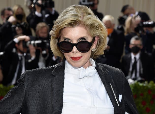 Christine Baranski walks the red carpet ahead of the 2022 Met Museum Costume Institute Benefit Gala. (Photo: via Associated Press)