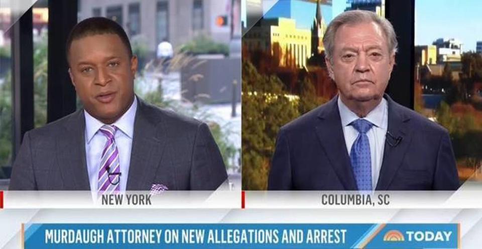 Today Show host Craig Melvin interviews attorney and South Carolina Sen. Dick Harpootlian, D-Richland, about Alex Murdaugh on Wednesday, Sept. 15, 2021.