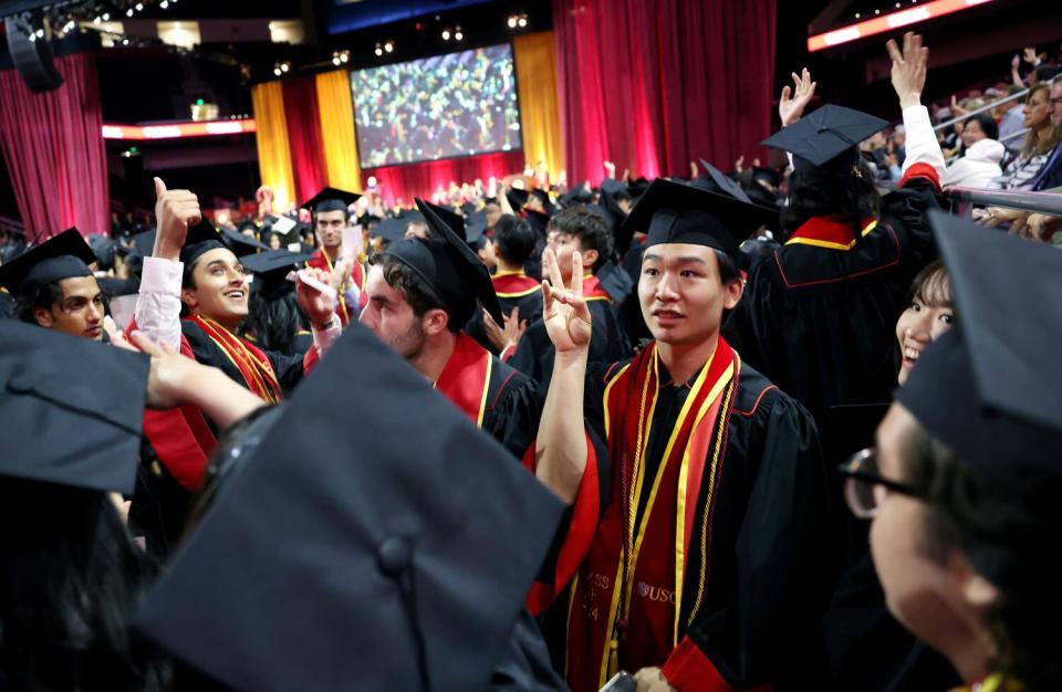USC students attend graduation from Viterbi School of Engineering at the Galen Cente