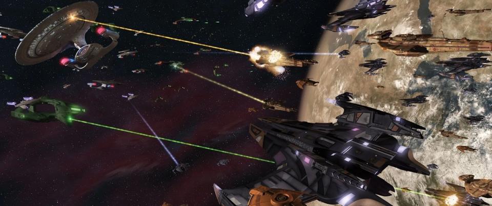 The Federation goes to war with the Dominion in Star Trek: Deep Space Nine.