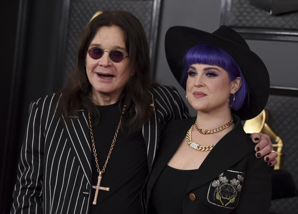 Ozzy Osbourne, left, and Kelly Osbourne arrive at the 62nd annual Grammy Awards at the Staples Center on Sunday, Jan. 26, 2020, in Los Angeles. (Photo by Jordan Strauss/Invision/AP)