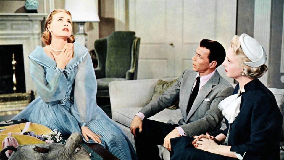 HIGH SOCIETY, from left: Grace Kelly, Frank Sinatra, Celeste Holm, 1956