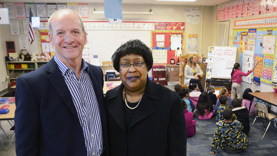 Mark GiaQuinta, former president of the FWCS board, and Wendy Robinson, superintendent of FWCS, are united in their concern that voucher schools are undermining true integration. (Photo: Cathie Rowand/The Journal Gazette)