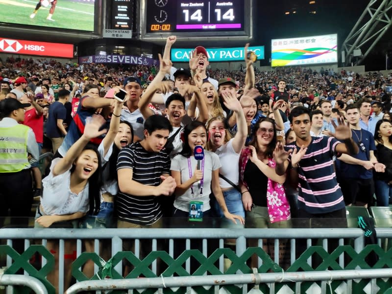 氣氛熾熱的香港七人欖球賽是Diamond最深刻的項目（相片由受訪者提供）