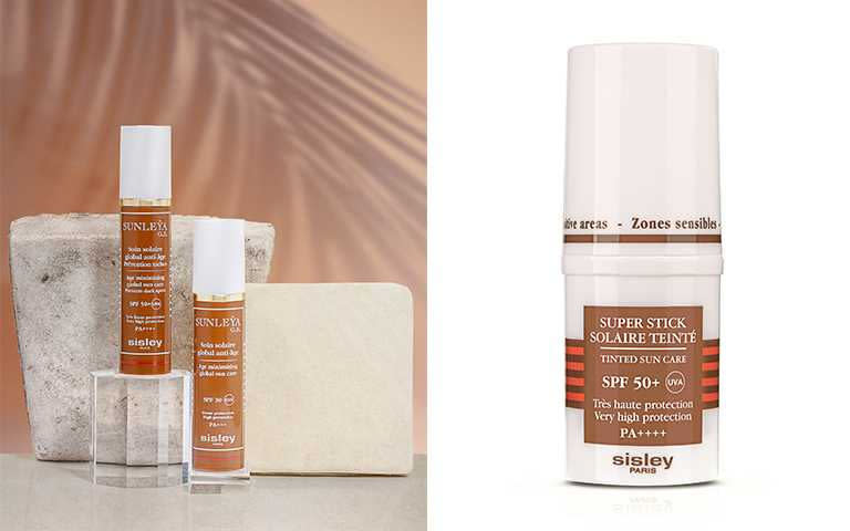 Sisley Sunleÿa G.E.抗皺活膚防曬精華SPF50+ 50ml/NT7,800。極致眼唇修護防曬精華SPF50+ 11g/NT3,100(圖／Sisley提供)