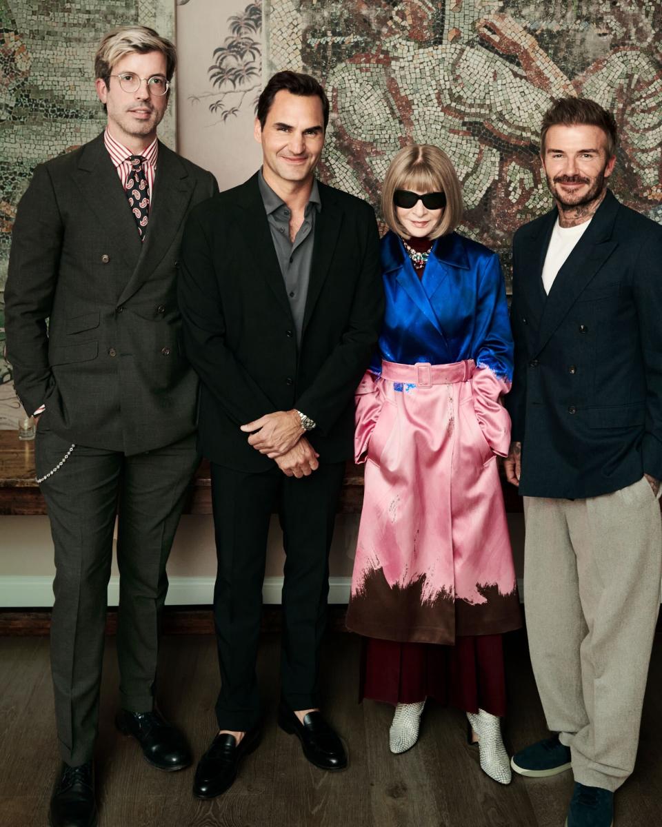 Will Welch, Roger Federer, Anna Wintour, and David Beckham