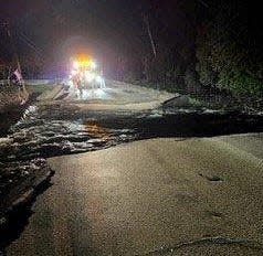 This gap in County A in the town of Maple Valley opened up after the heavy rain flooded around the culvert on May 12.