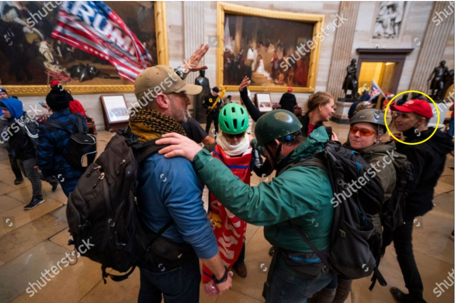 A image of Conlin Weyer included in an arrest warrant application shows the 21-year-old Plover man walking around the U.S. Capitol Rotunda after rioters breached the building as Congress met in joint session to certify the 2020 election