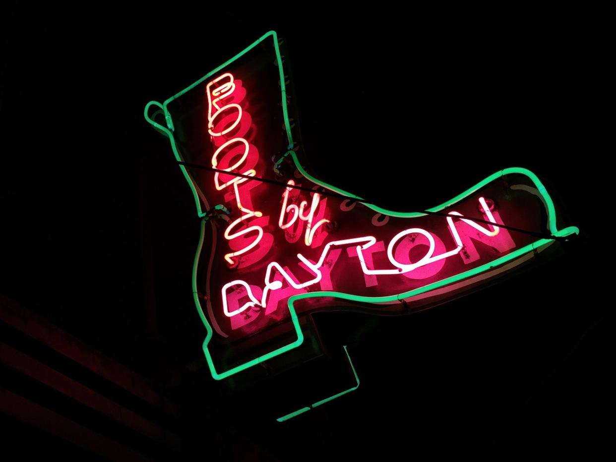 Boots by Dayton neon sign at store front on February 28, 2015 in Vancouver, BC, Canada.