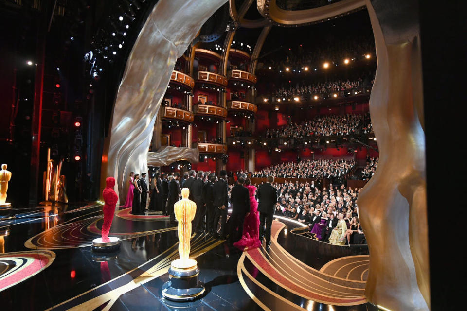 Un momento della cerimonia di premiazione agli Oscars 2019, fotografato dal backstage del Dolby Theatre di Los Angeles (Foto: Getty Images)