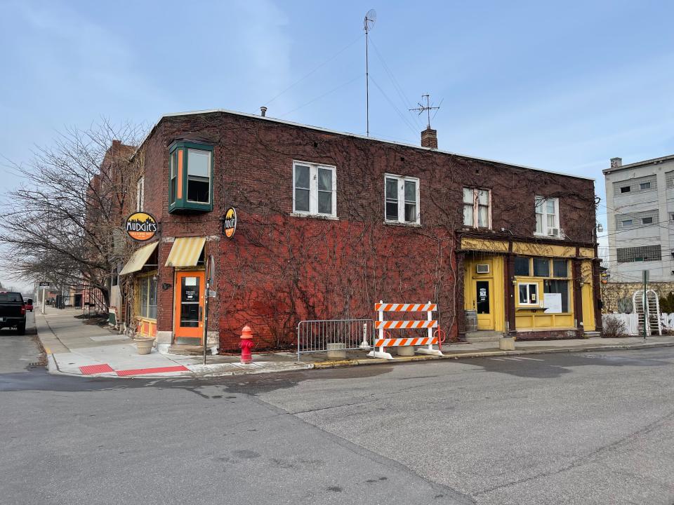 A fire damaged part of Mudgie's Deli and Bar at the corner of Brooklyn and Porter Streets in Corktown on Thursday, March 10, 2022. The damage was not visible from the front side of the building.