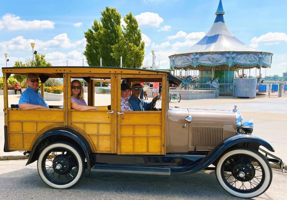 The Antique Touring Company will provide tours of the Detroit Riverfront in their 1929 Ford Model A Station Wagon.