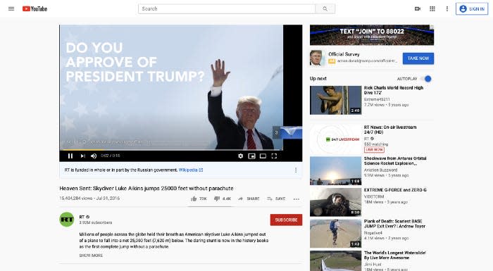 trump russia china youtube ads