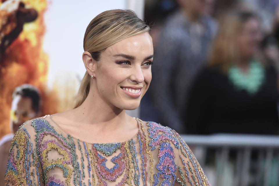 Jessica McNamee arrives at the Los Angeles premiere of "CHIPS" at the TCL Chinese Theatre on Monday, March 20, 2017. (Photo by Jordan Strauss/Invision/AP)